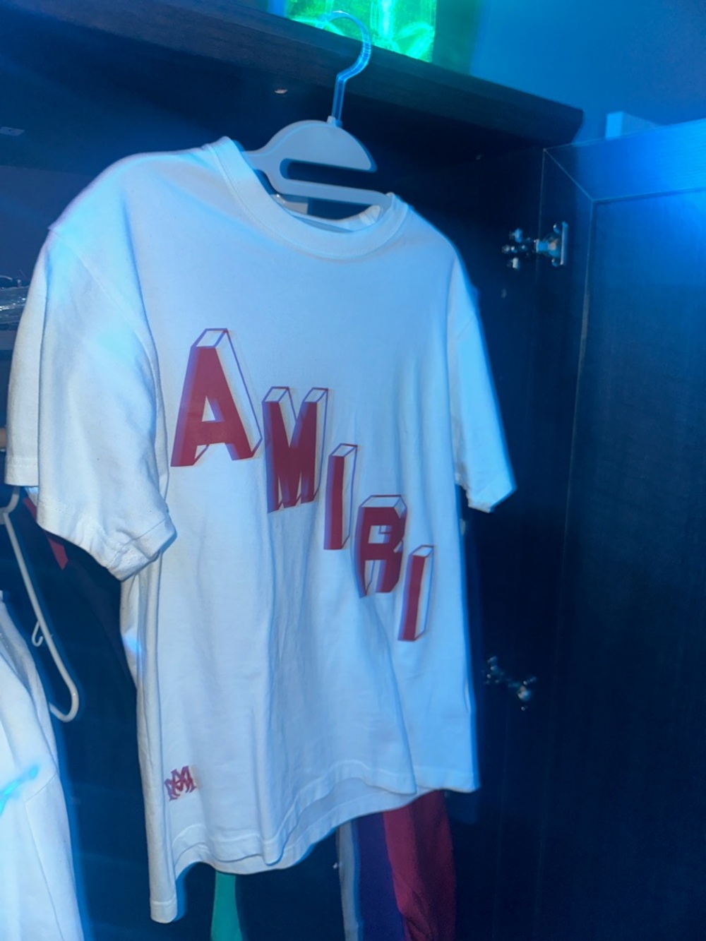 AMIRI White Tee with Red 3D Logo for Kids